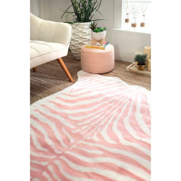 Mercer41 Vaughan Machine Woven / Power Loomed Pink/White Rug Wayfair